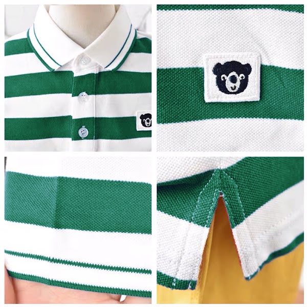 Áo Polo bé trai áo thun có cổ bé trai Newbetty Kẻ sọc TrắngXanhLá. GRETH ơi