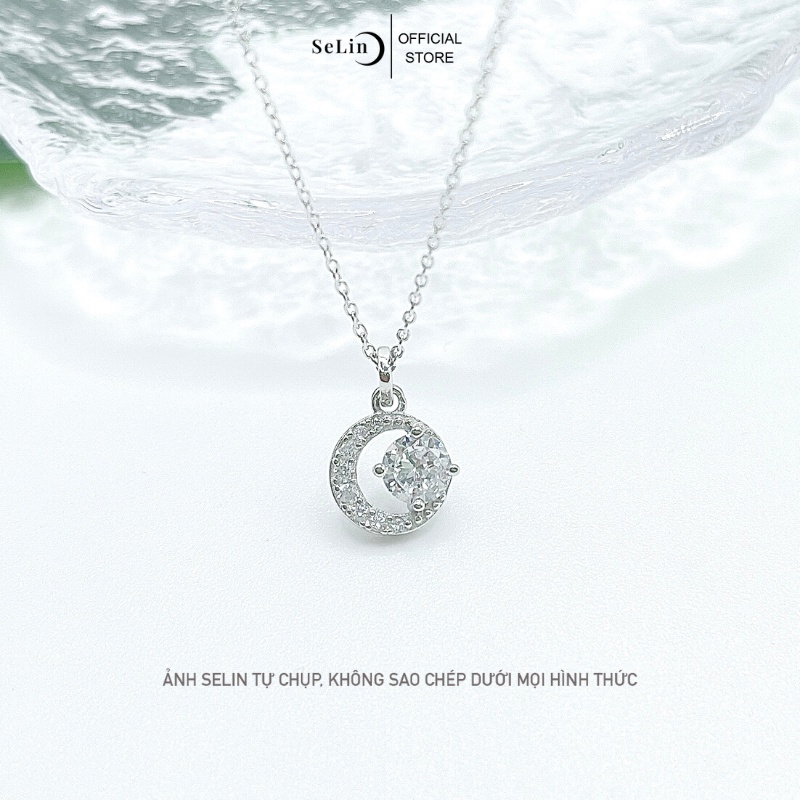 Dây chuyền bạc nữ 925 Moon and Sun đính đá cao cấp SELIN JEWELRY - 0007
