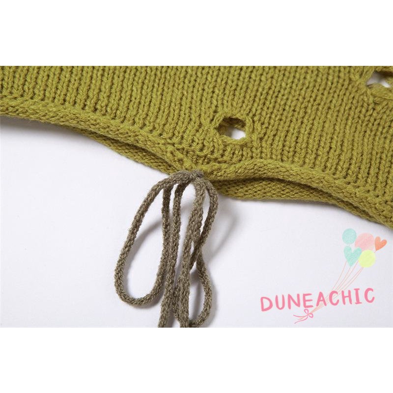 DUNEA Áo Dệt Kim Nữ Trễ Vai Tay Dài Gợi Cảm