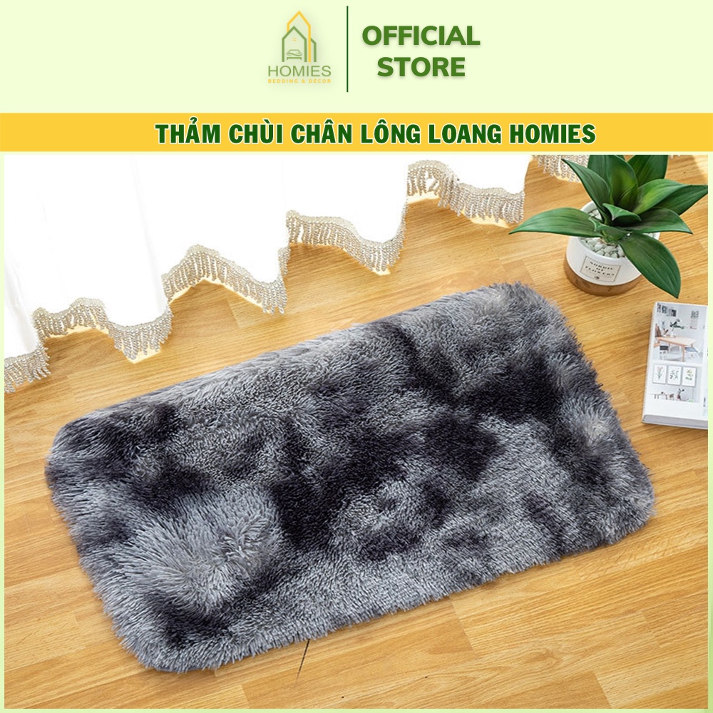 Thảm Lông Chùi Chân HOMIES Lông Loang - Lông Dài Thấm Nước 40cm x 60cm