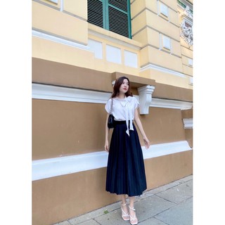 chân váy dập ly dài ( dây kéo hông )