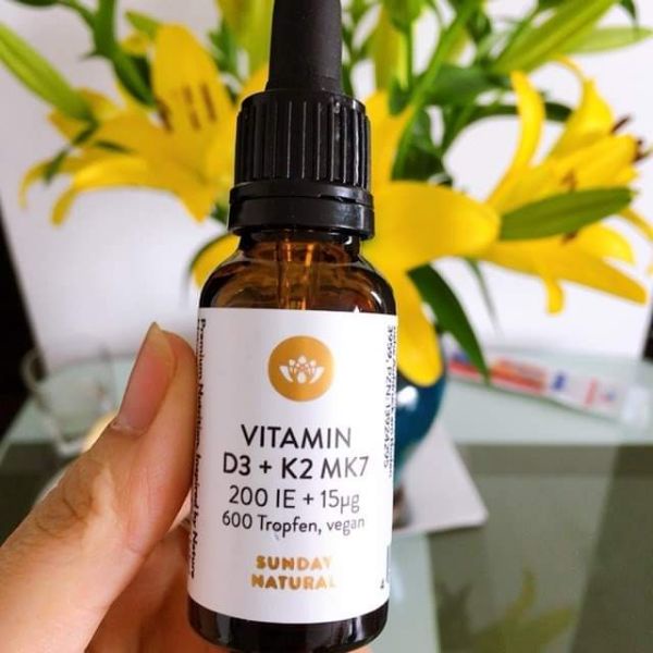 Vitamin D3 K2 Mk7 Sunday Natural Đức, vitamin cho bé 20ml
