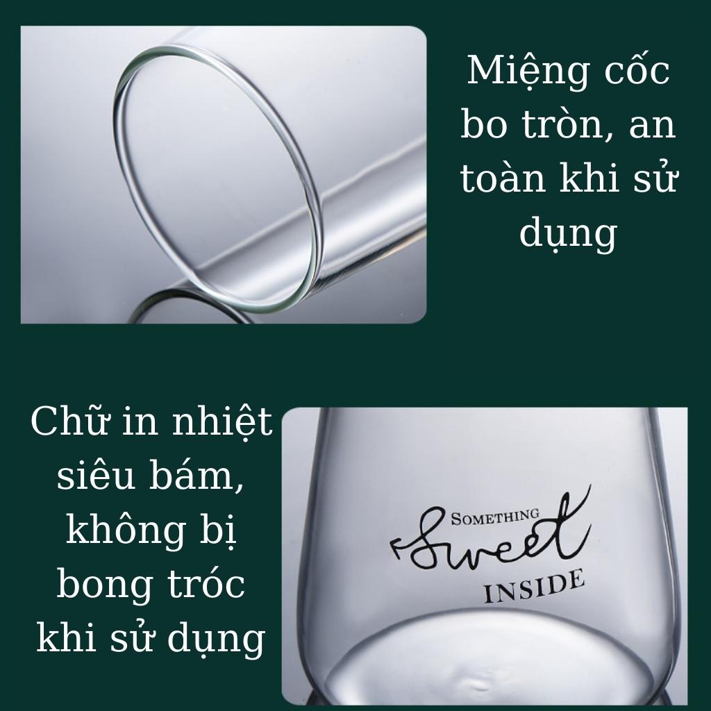 Ly thủy tinh đẹp dễ thương cute trong suốt uống nước Coffee House, Cốc thủy tinh cao cấp chịu nhiệt decor LOTIDA