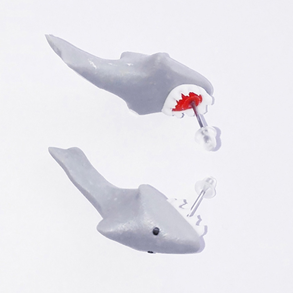 Khuyên tai tạo hình cá mập 3D dễ thương cho nữ