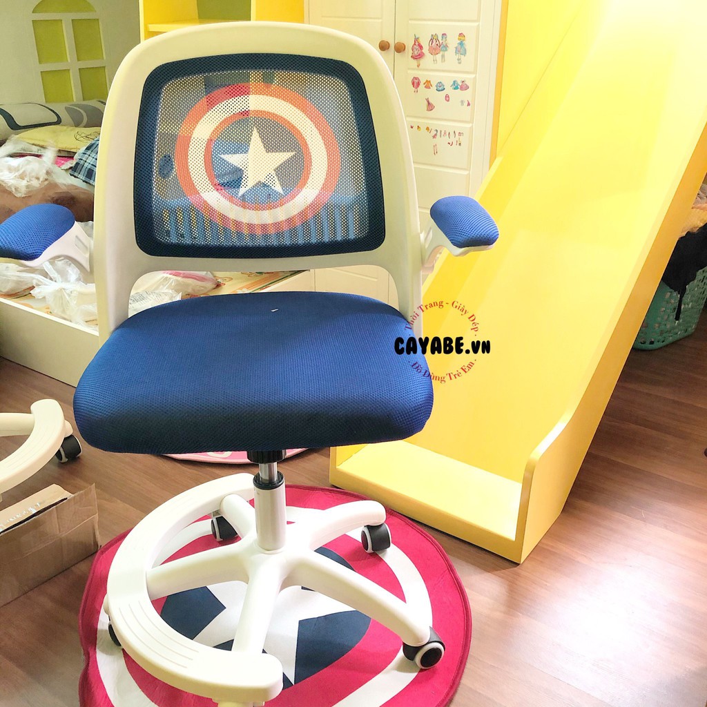 GHẾ HỌC SINH CHỐNG GÙ, CHỐNG CẬN ĐỘI TRƯỞNG MỸ CAPTAIN AMERICA CHO BÉ HAM HỌC