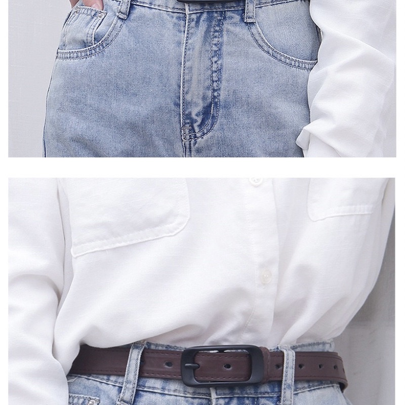 Thắt Lưng Da Pu Khóa Kim Loại Thiết Kế Thời Trang Nam/ Nữ