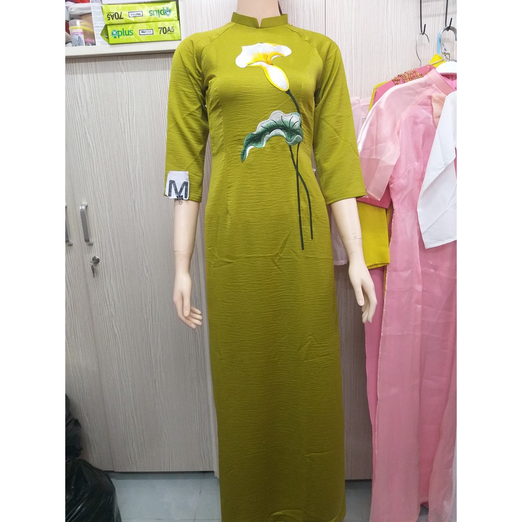 Aó dài tây thi đính hoa chất cực đệp dáng chuẩn hàng lẻ size giá rẻ