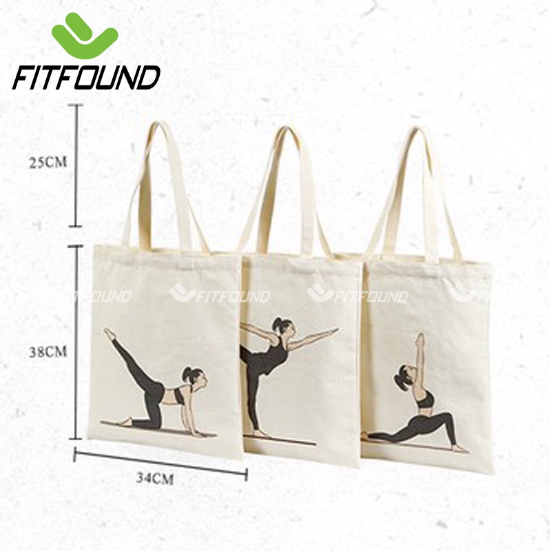 Túi Tote Vải Canvas In Hình Cô Gái Yoga Đựng Thảm Du Lịch Tập Yoga , Đồ Tập Yoga Gym Pilates