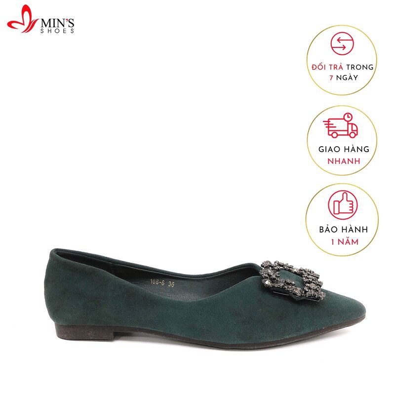 Min's Shoes - Giày Bệt Đá Da Lộn B356 Xanh