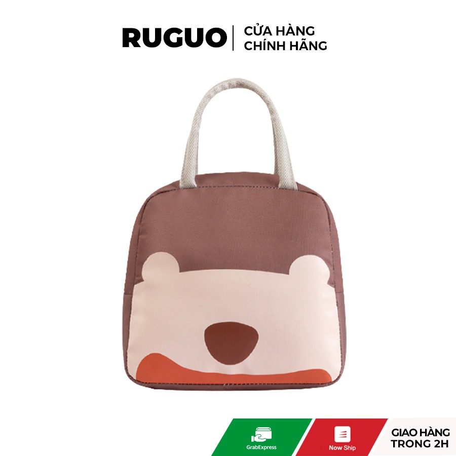 Túi đựng hộp cơm văn phòng hình gấu giữ nhiệt cao cấp ngăn dựng rộng rãi