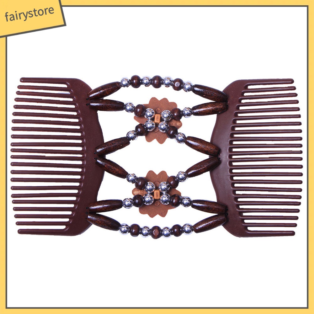 Lược Cài Tóc Hai Đầu Đính Hạt Gỗ Thời Trang Dành Cho Nữ