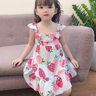 Váy Cánh Tiên xoè đuôi cá lanh lụa cho bé gái