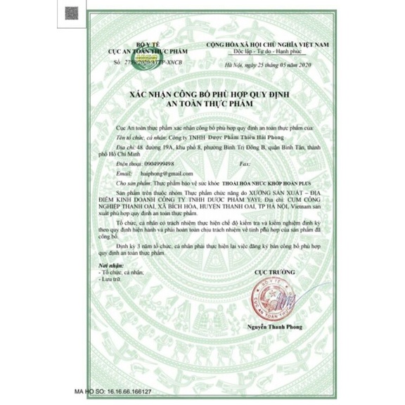 Thoái Hóa Nhức Khớp Hoàn Plus Singapore