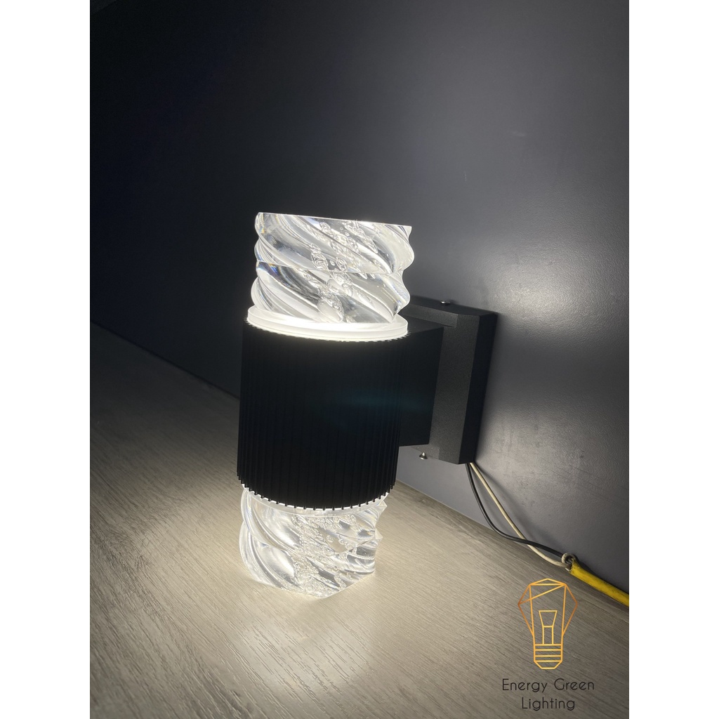 [Nhiều mẫu】Đèn Led Gắn Tường Energy Green Lighting Thủy Tinh 2 Đầu Cao Cấp - 3 Chế Độ Ánh Sáng Có Sọc