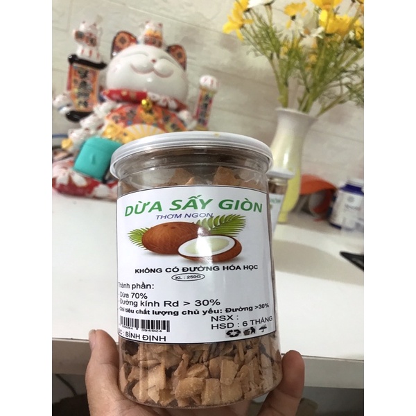 500Gr Dừa Sấy Giòn Thơm Ngon, Không Đường Hoá Học