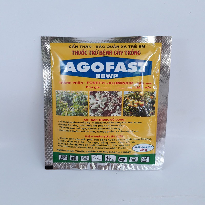 Thuốc trừ bệnh lưu dẫn Agofast 80WP 100g trị nứt thân, xì mủ, loét sẹo