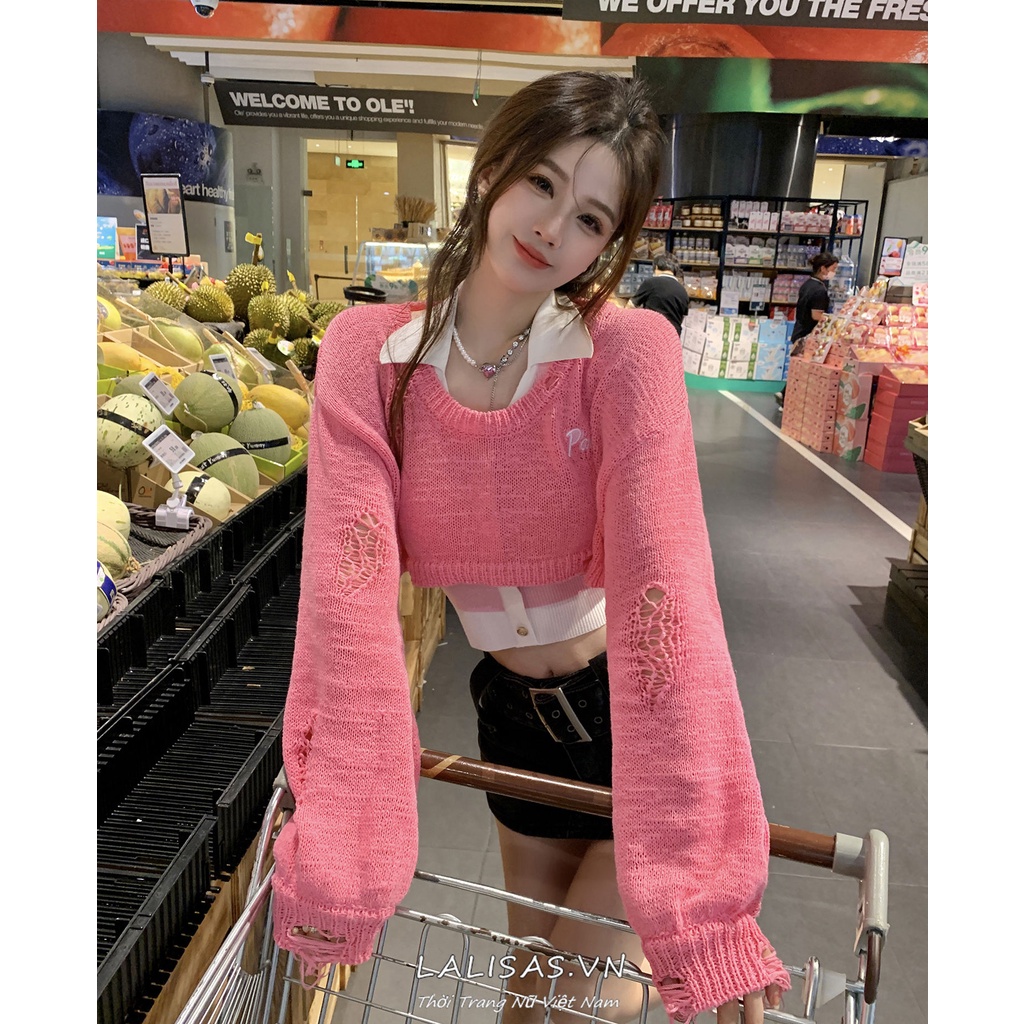 Set Áo Len Không Tay + Áo Thun Cộc Tay Cổ Tròn + Quần short Thời Trang Nữ