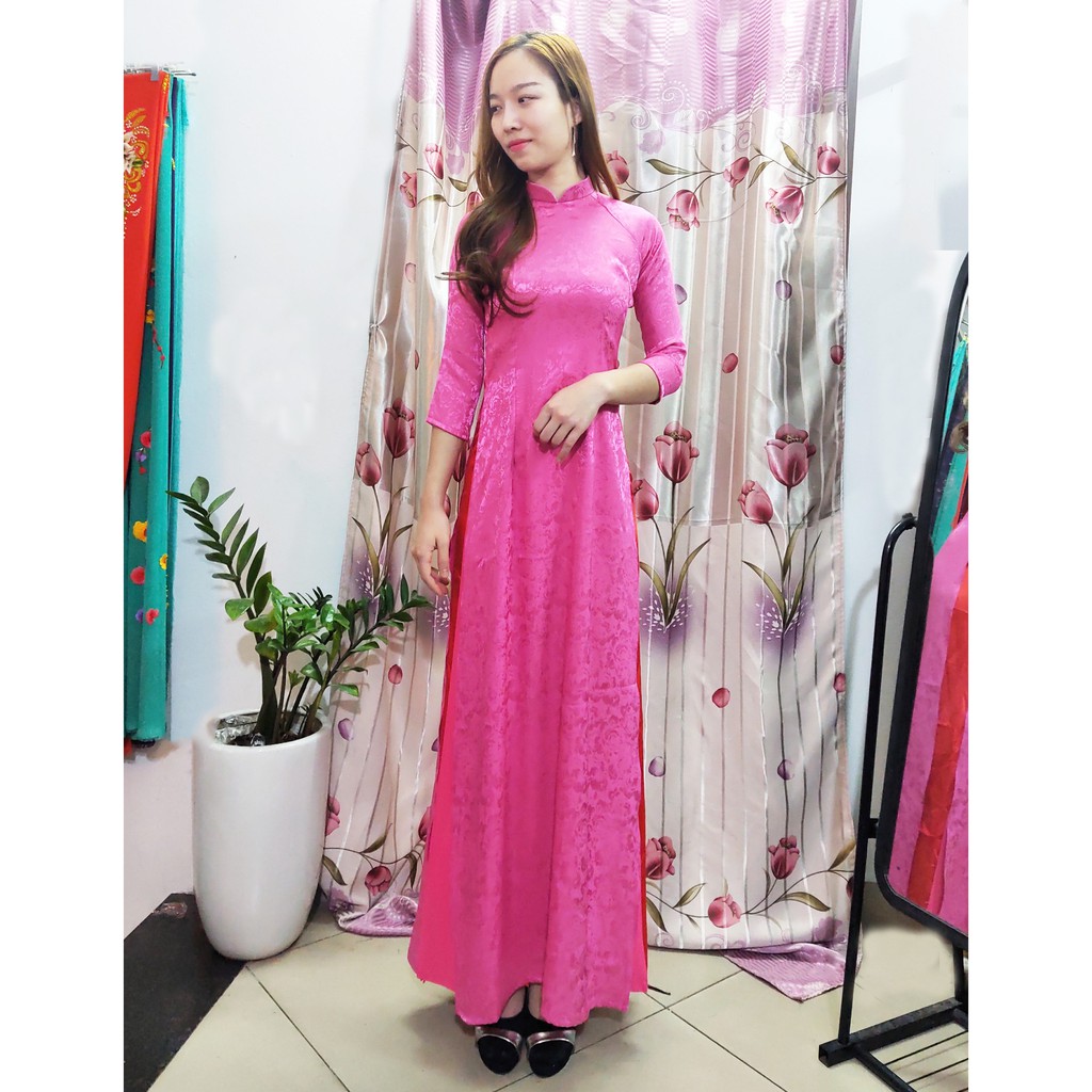 ÁO DÀI TRUYỀN THỐNG GẤM HOA THÁI TUẤN 4 TÀ, ÁO DÀI ĐẸP