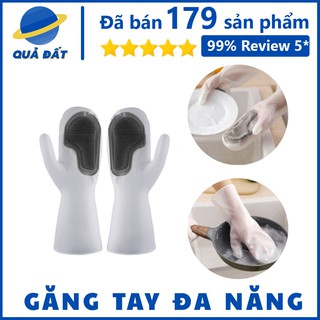 Găng tay rửa chén bát silicon tạo bọt - không hại da tay