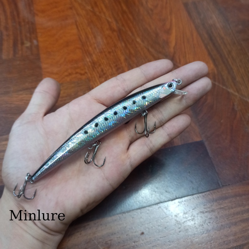 Mồi giả minnow 125mm/14.6g chuyên câu lure biển gềnh bờ kè câu lure cá chẽm cá hồng cá mú cá vược