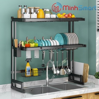 Kệ úp chén 2 tầng, Kệ úp bát đĩa trên bồn rửa đa năng