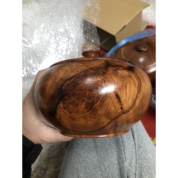 thố gỗ hương ta hàng liền khối kích cỡ 15 cm