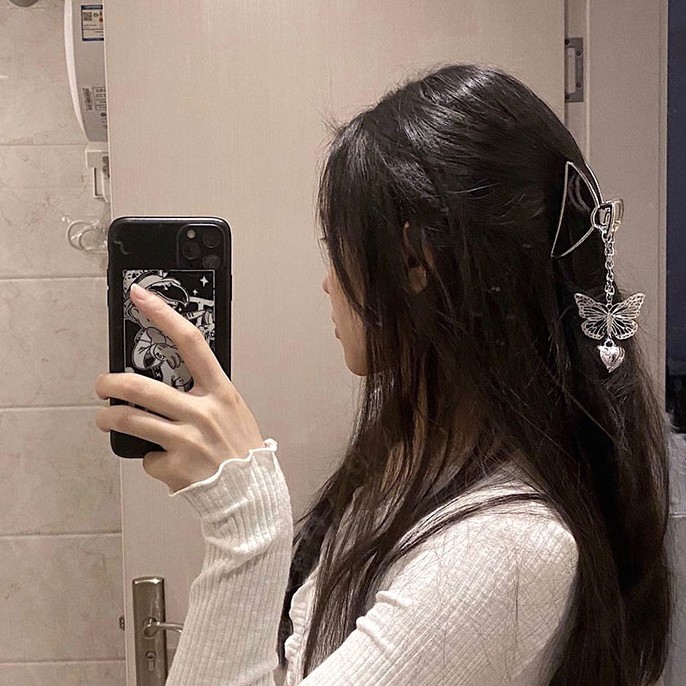 Kẹp Tóc Hình Bướm Bằng Kim Loại Phong Cách Hàn Quốc