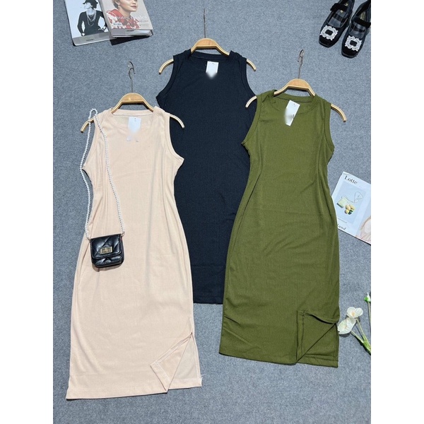 Váy tăm ba lỗ xẻ tà TC12