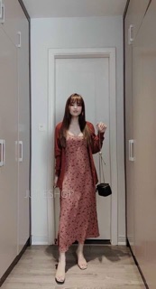 SET ĐẦM CHERRY KÈM KHOÁC (KÈM CLIP)