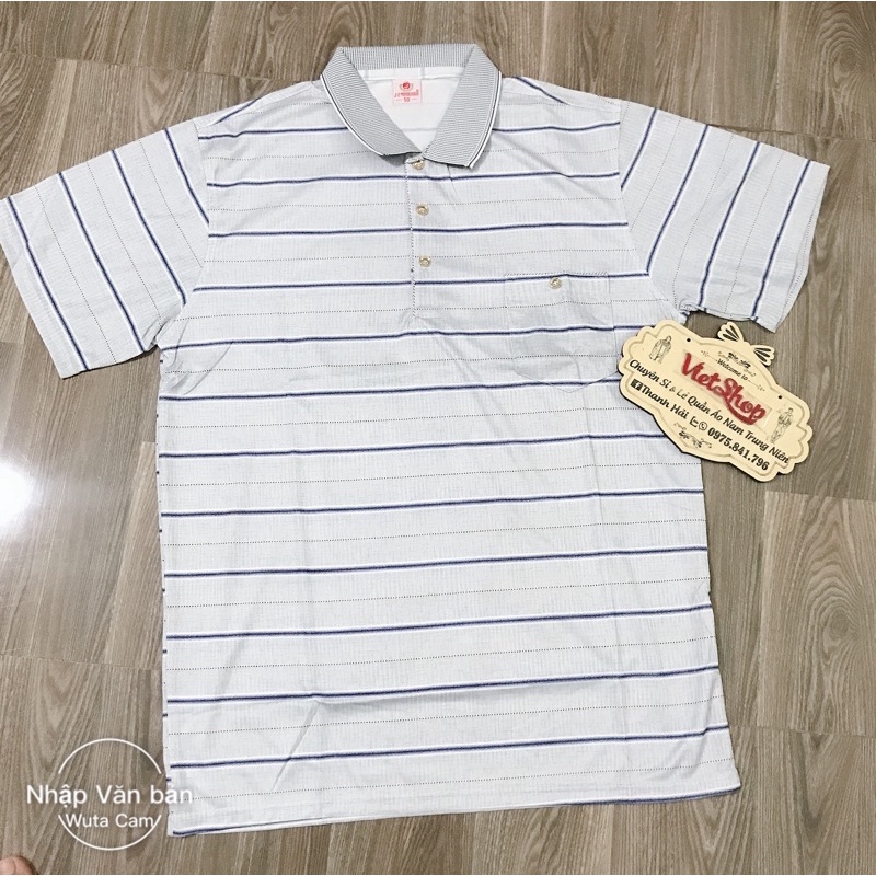 Áo thun cộc tay nam trung niên có túi ngực chất mềm mát + ẢNH THẬT