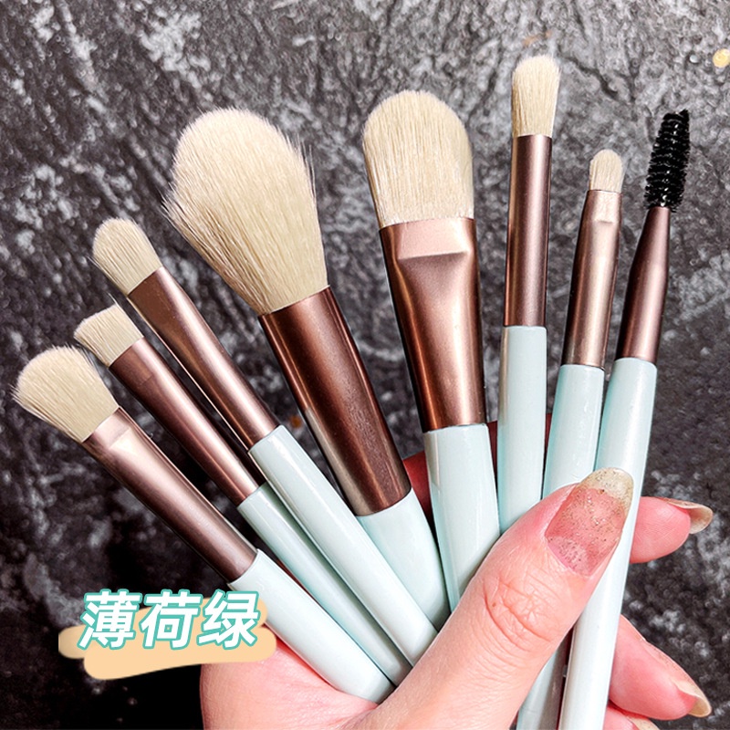 [Hàng mới về] Bộ 8 cọ trang điểm đánh phấn mắt kẻ viền môi đánh phấn má hồng chuyên nghiệp