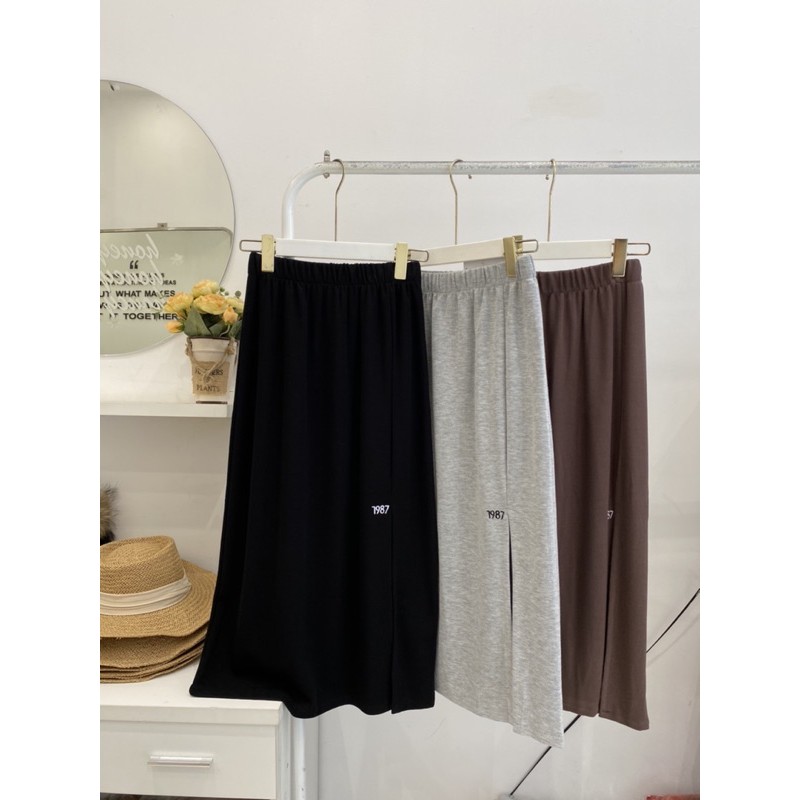 Chân váy thun xẻ - ảnh thật