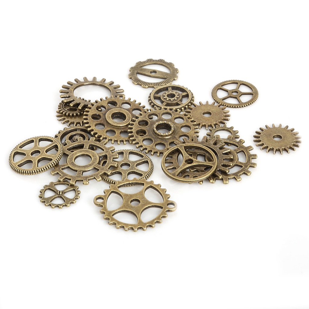 Gear Kích thước nhỏ 8-25mm Cơ khí hợp kim hỗn hợp Steampunk Gear&amp;Gear Tự làm Phụ kiện (50g)