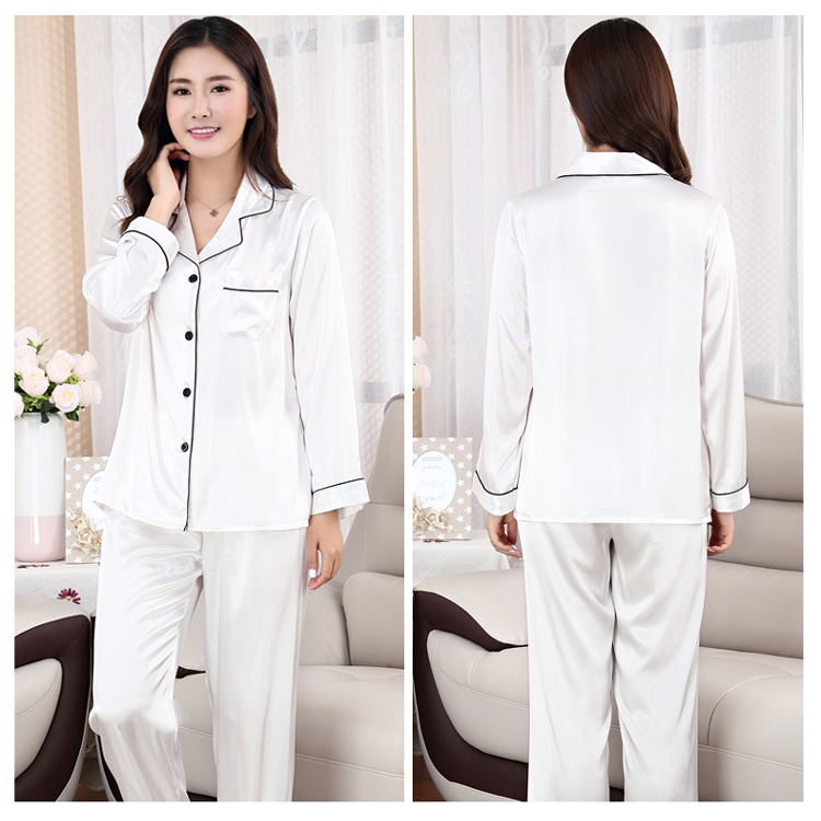 Pijama Lụa Nữ dài tay MADELA  LỤA HÀN cao cấp, Bộ Đồ Pijama lụa nữ mặc nhà ngủ, pizama lụa nữ mềm mịn thoáng mát- BPD01