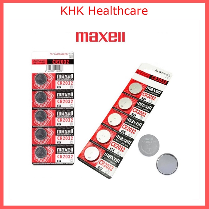 Vỉ 5 viên pin máy đo đường huyết Maxell CR2032 (Made in Japan)