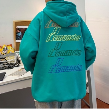 Áo hoodie tay dài dáng rộng kiểu Hàn Quốc phong cách xuân thu năng động dành cho nam 2021