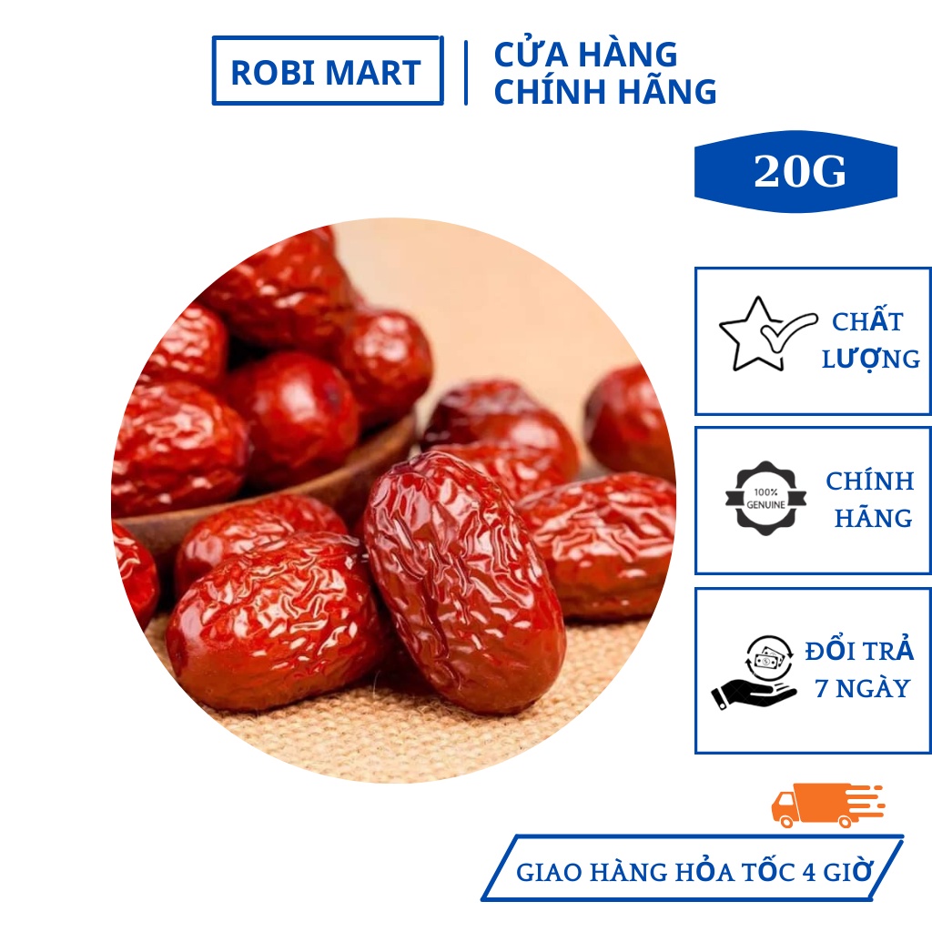 Táo đỏ sấy lạnh Robi Mart gói 20gr - Quả to tròn hàng loại 1 chính hãng