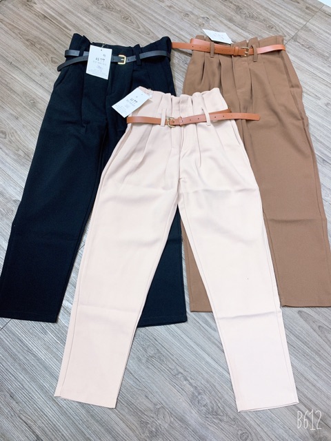 Quần baggy vải cạp cao kèm đai lưng | BigBuy360 - bigbuy360.vn