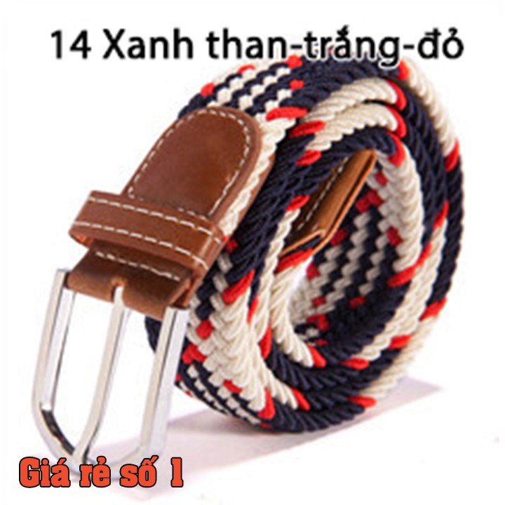 Thắt lưng vải dù co giãn bản 3,5cm - Nhóm màu caro