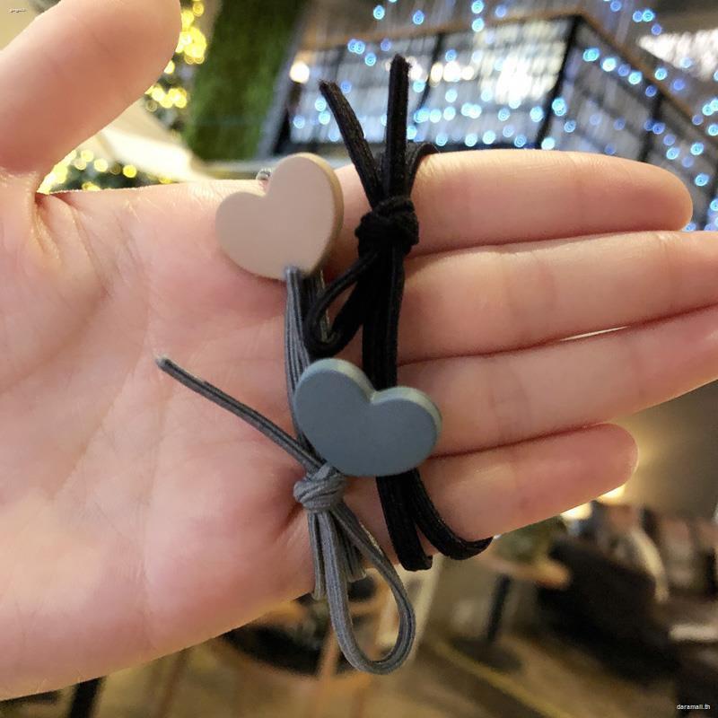 Dây thun buộc tóc cao su đính mặt trái tim xinh xắn thời trang