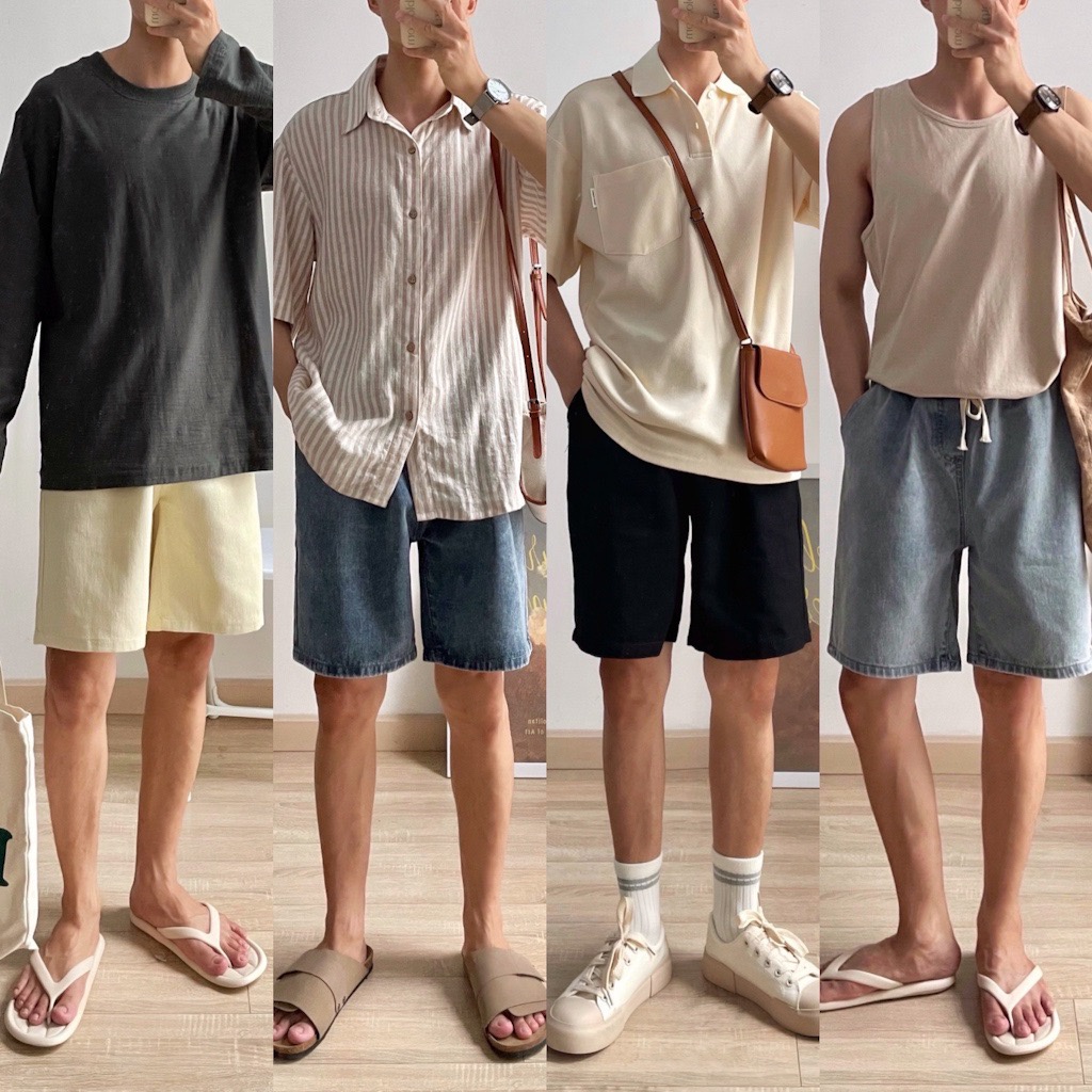 NOOBITA - Quần short jeans lưng chun 7747