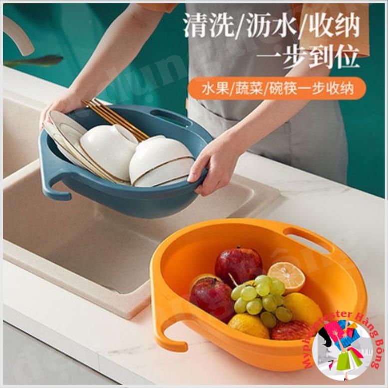 Rổ nhựa đựng đồ dùng nhà bếp ( có móc treo tiện ích )