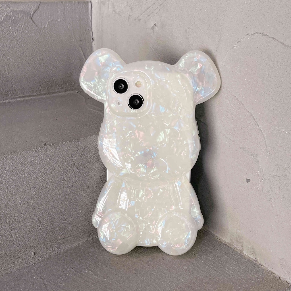 Ốp Điện Thoại Hình Gấu 3D Cho IPhone14Pro Max IPhone 12 Pro Max