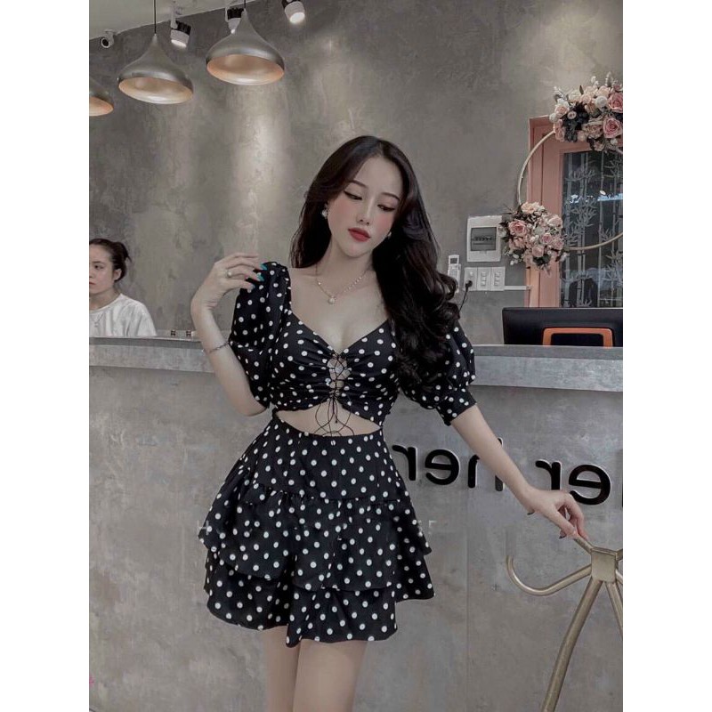 đầm xòe nữ chấm bi sexy