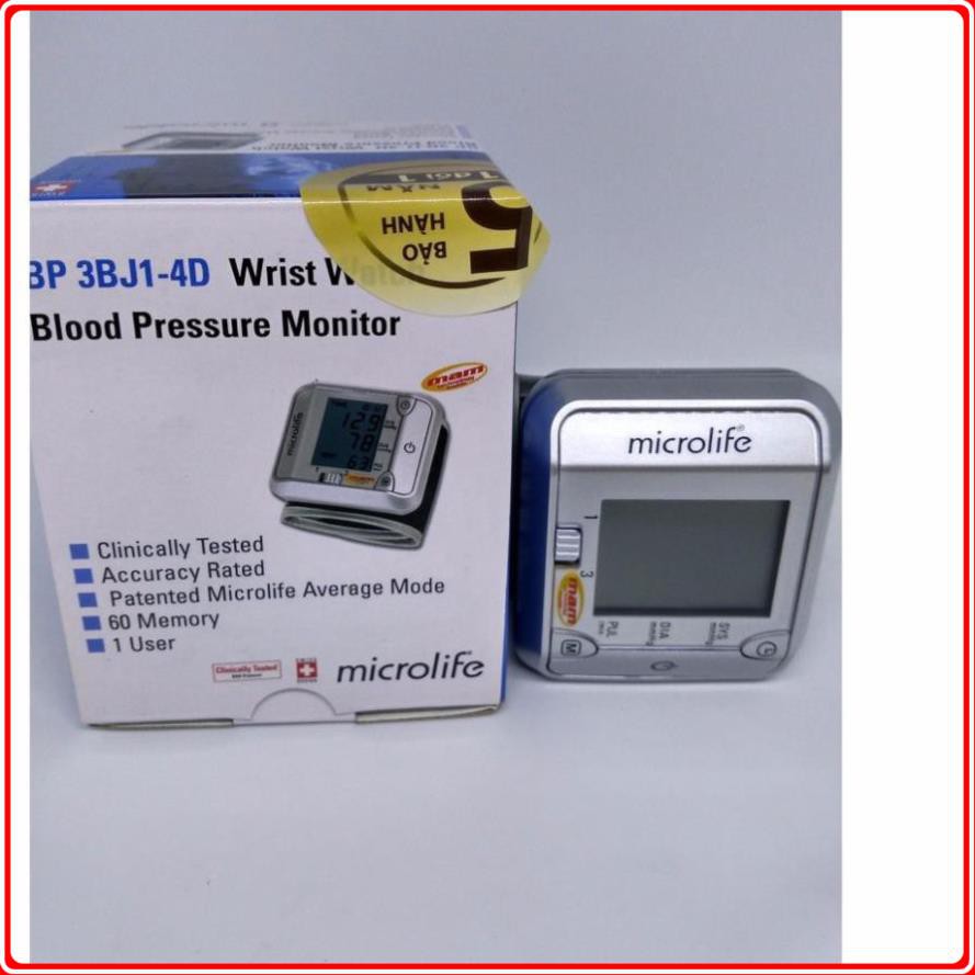Máy đo huyết áp cổ tay Microlife BP 3BJ1-4D - Chính Hãng Thụy Sĩ , Bảo Hành 3 Năm