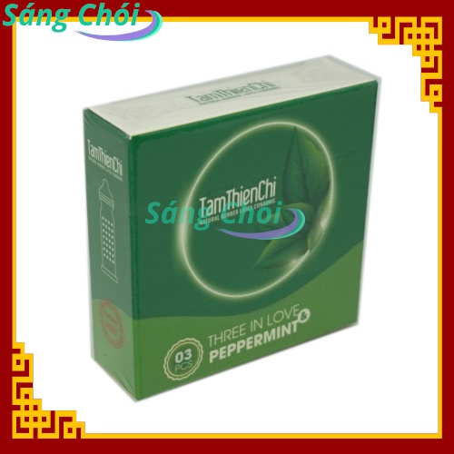 Bao Cao Su Tâm Thiện Chí THREE IN LOVE Peppermint Hộp 3 Chiếc - Tâm Thiện Chí THREE IN LOVE Peppermint Condoms 3s - BCS