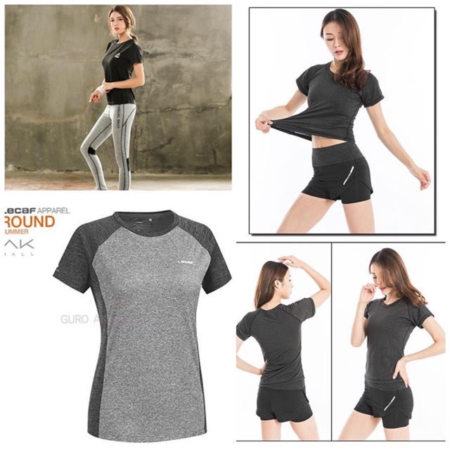 Áo thun thể thao tập GYM nam/nữ LECAF - hàng xuất Hàn xịn
