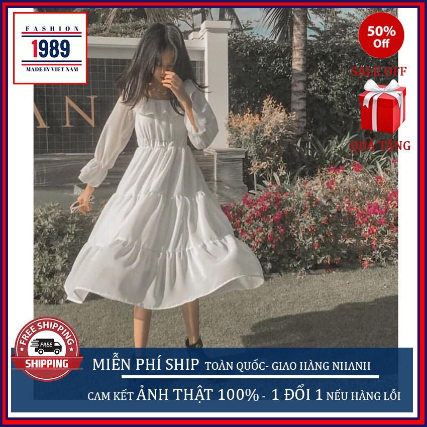 ĐẦM VÁY CÔNG CHÚA TRỄ VAI BÈO 3 TẦNG, VÁY THIẾT KẾ, ĐẦM DỰ TIỆC THỜI TRANG 1989 | BigBuy360 - bigbuy360.vn