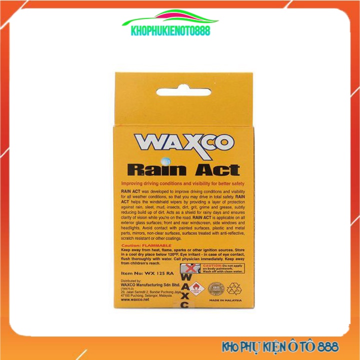 Dung dịch chống bám nước WAXCO cho xe ô tô hàng Malaysia dung tích 125ml