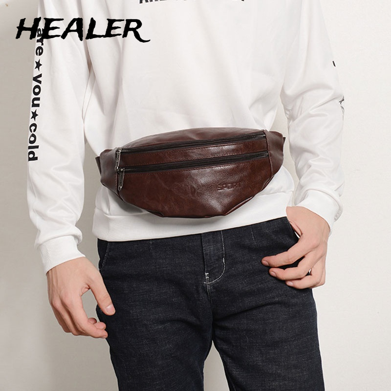 Túi Da PU Đeo Chéo Ngực Phong Cách Âu Mỹ Cho Nam